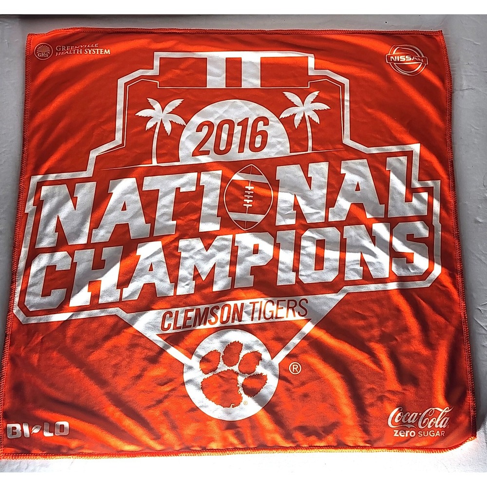 2016 National Champions Clemson Tigers NCAA Football Rag Handkerchief 16"x16"